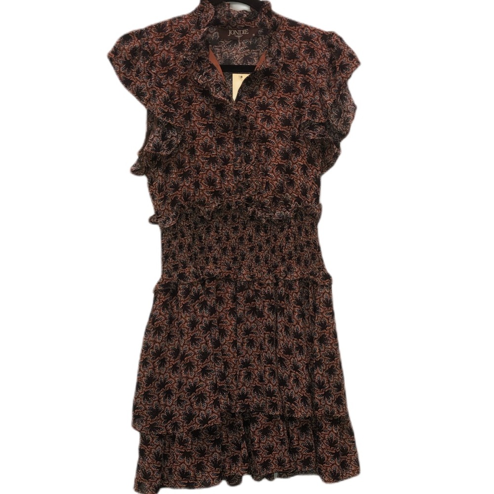 Jondie Tiered Printed Mini Dress NWT Size Small